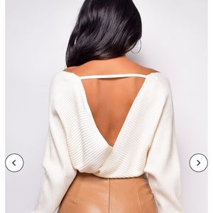 Ishani off white sweater knit bodysuit